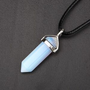 Healing Chakra Crystal Point Necklace Opalite Gemstone‎ Balancing Energy Yoga